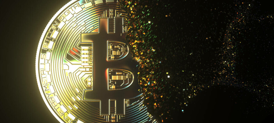 Illustration of a Bitcoin vanishing or disintegrating