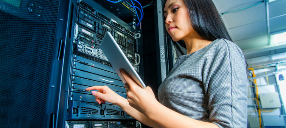 Someone working in a data center