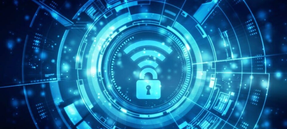 Illustration of a wireless logo and lock