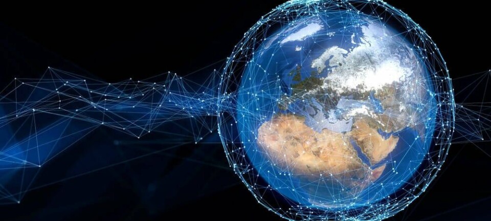 Illustration of satellites going around Earth