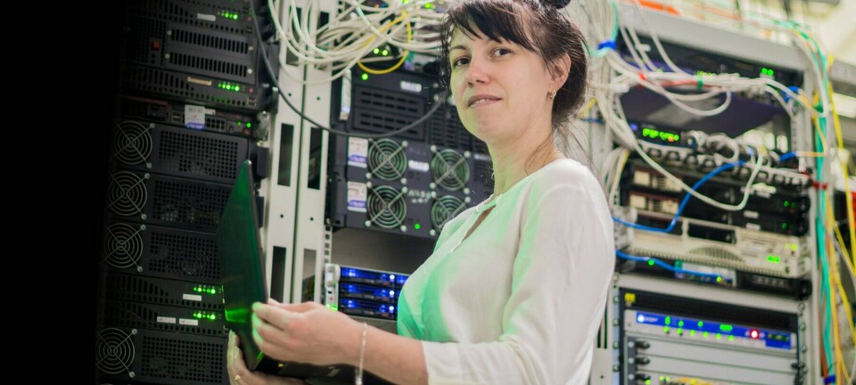 Someone working in a datacenter