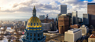 View of the state capital building in Denver, Colorado, USA