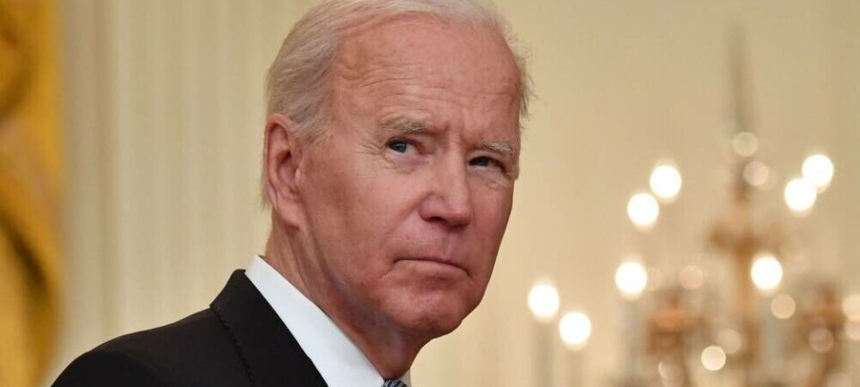 US President Joe Biden with a raised eyebrow
