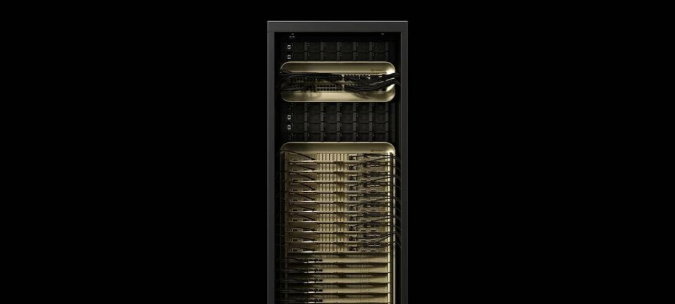 An image of an Nvidia GB300 NVL72 rack-scale system
