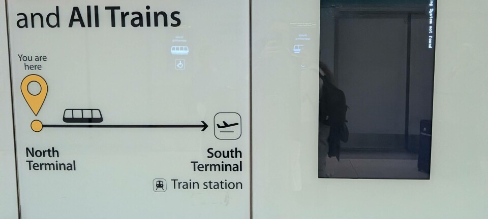 Sideways black screen showing 'Operating System not found'