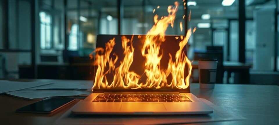Burning laptop