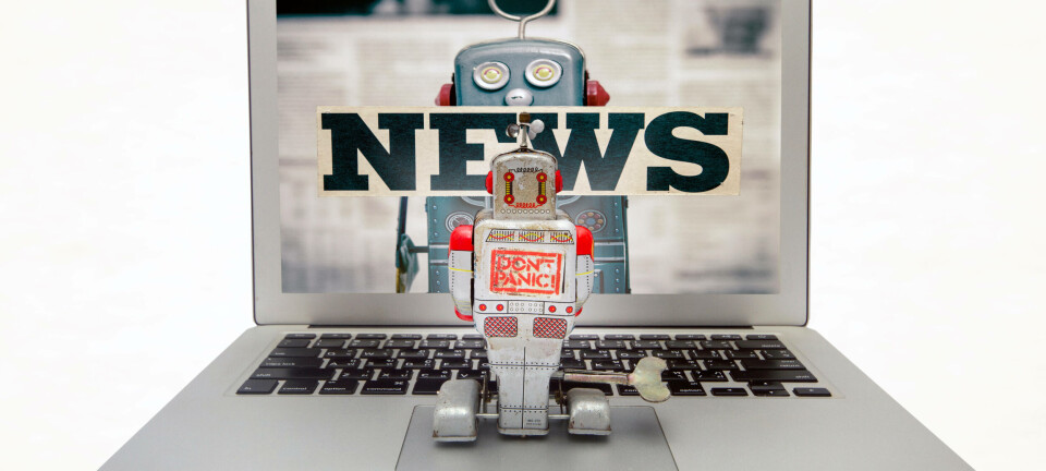 Robot reading newspaper