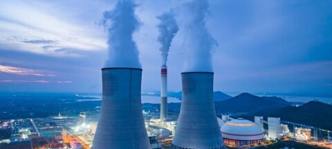 Generic shot of a power plant's cooling towers