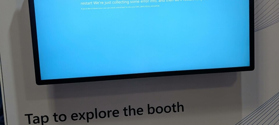 Apparent Blue Screen Of Death on Microsoft Security stand