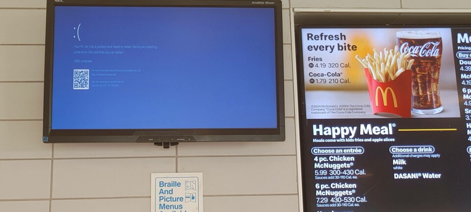 Order screen showing Windows Blue Screen of Death