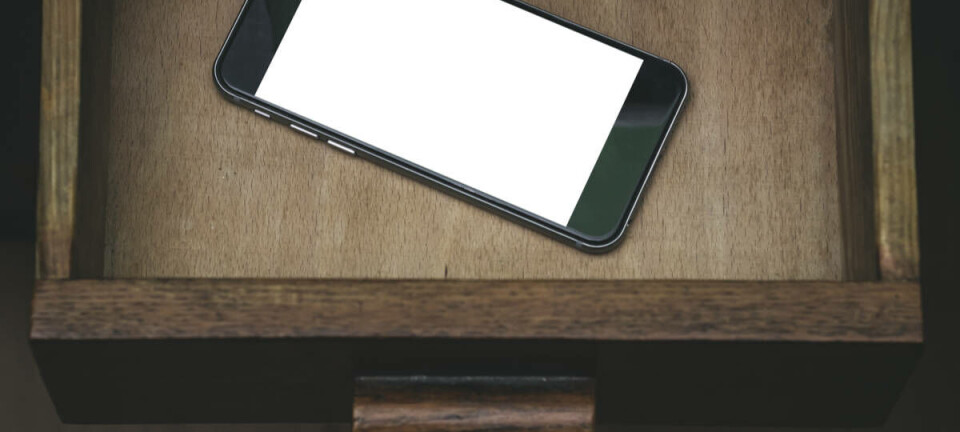 samsung phone in drawer