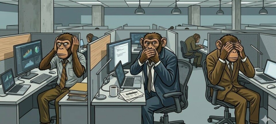 Hear no evil, speak no evil, see no evil - three monkeys coding in the workplace