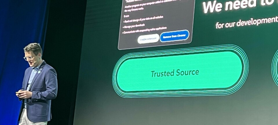 Adobe popup appears over sovereignty presentation