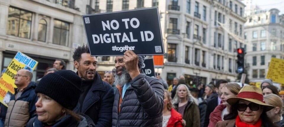 A protest march in London in opposition to Digital ID in December 2025. Image credit: Elena Rostunova / Shutterstock